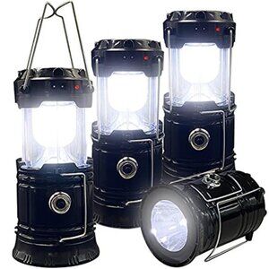 Collapsible LED Camping Lantern Solar USB Rechargeable Waterproof Flashlight